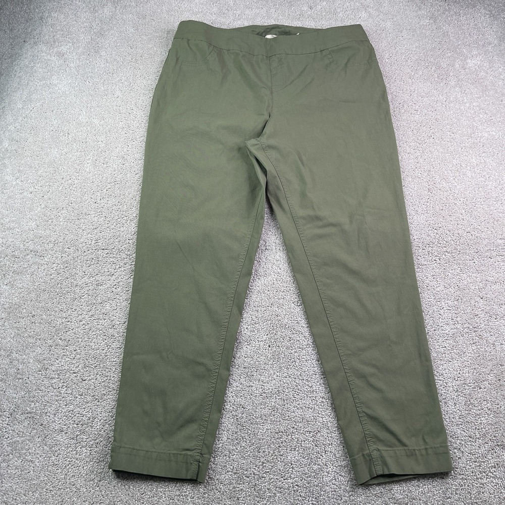 Soft Surroundings Pants Women XL Green Pull On Super Stretch Ankle Career
